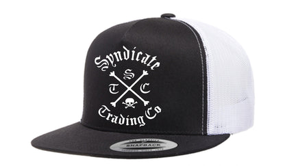 Script STC Crossbones Flat Bill Truckers