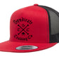 Script STC Crossbones Flat Bill Truckers