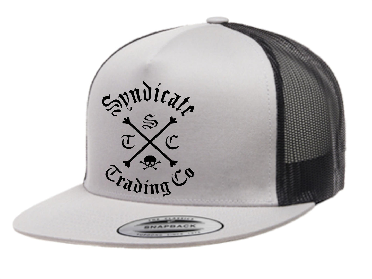 Script STC Crossbones Flat Bill Truckers